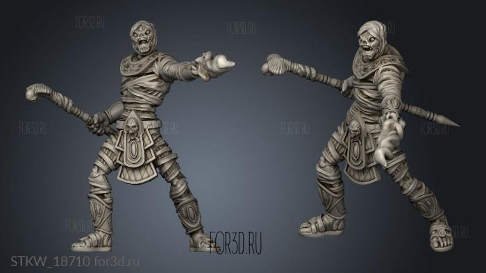 Mummy Mage Attacking 3d stl модель для ЧПУ