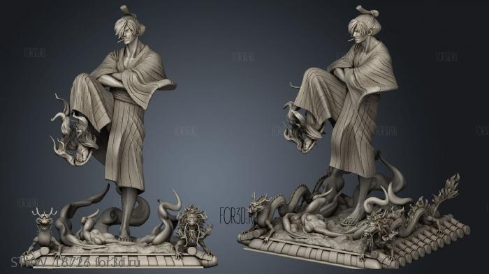 Sanji Kaido 3d stl модель для ЧПУ