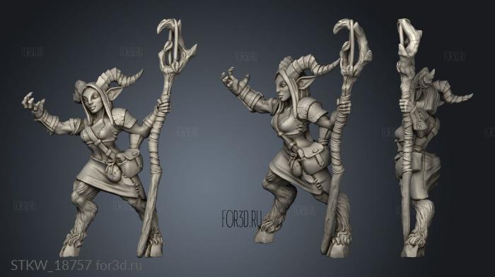 Satyr Lady Druid stl model for CNC