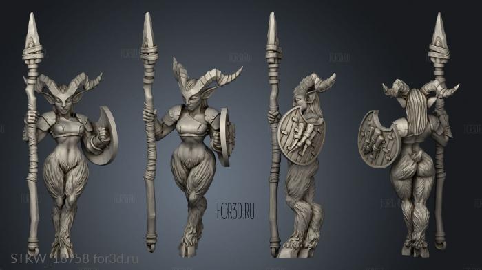 Satyr Lady Spear stl model for CNC