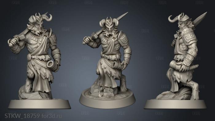 Satyr warrior stl model for CNC