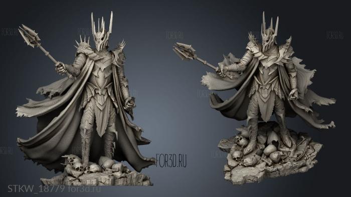 Sauron in cloak with mace stl model for CNC