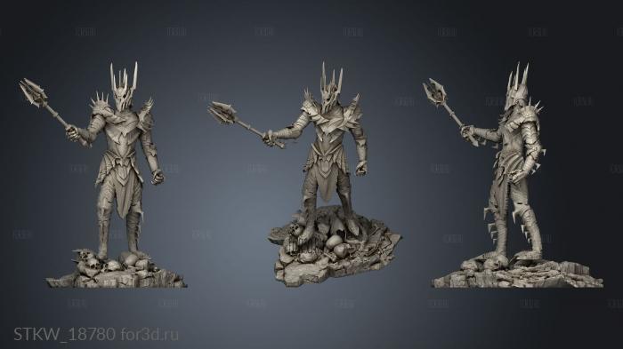 Sauron with mace stl model for CNC