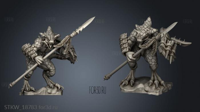 SAURUS WITH SPEAR stl model for CNC