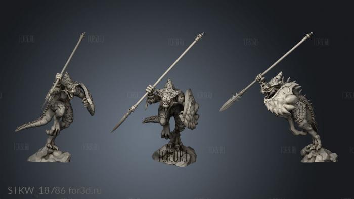 SAURUS WITH SPEAR 3d stl модель для ЧПУ