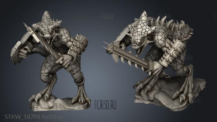 SAURUS WITH SWORD stl model for CNC