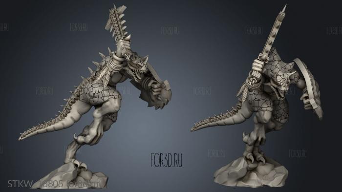 SAURUS WITH SWORD stl model for CNC