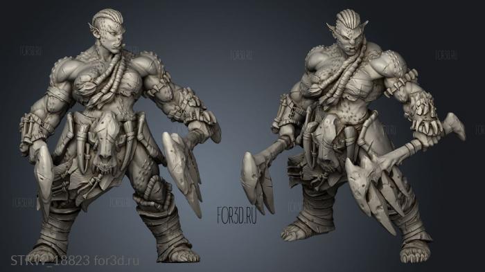 Orc Female Champion 3d stl модель для ЧПУ