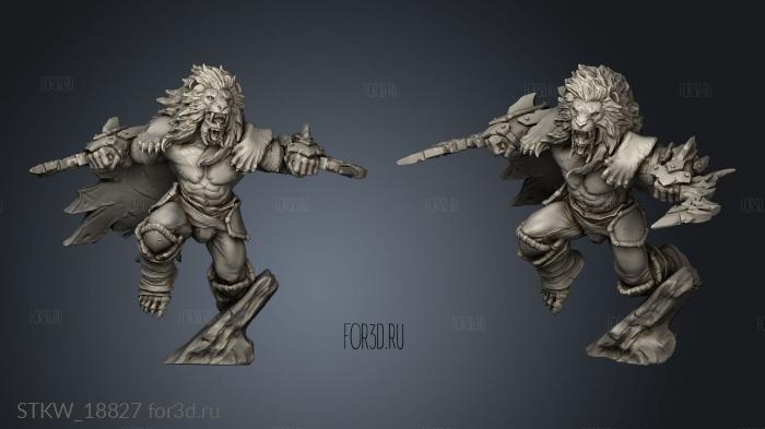 Orc Lion Hunter stl model for CNC