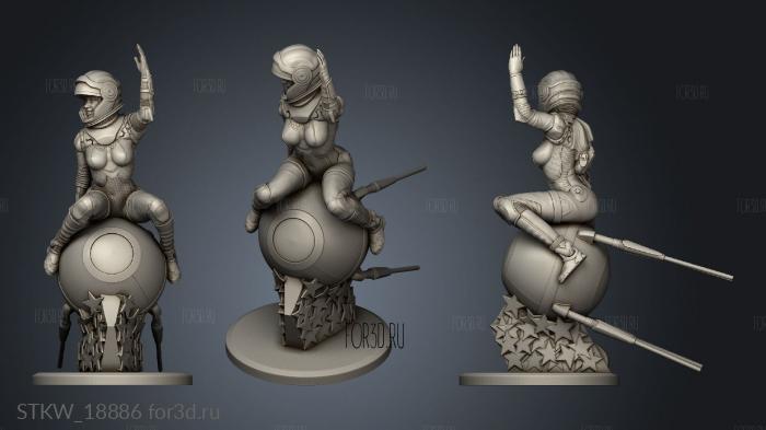 Girl antenna stl model for CNC