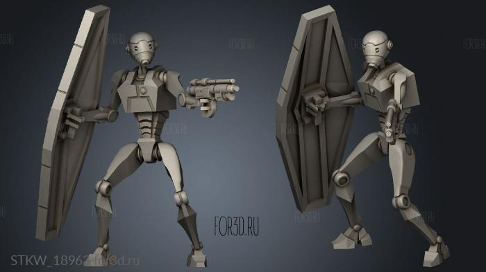 Commando Droids shield stl model for CNC