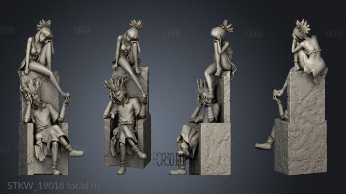 Senku Kohaku Trone silla 3d stl модель для ЧПУ