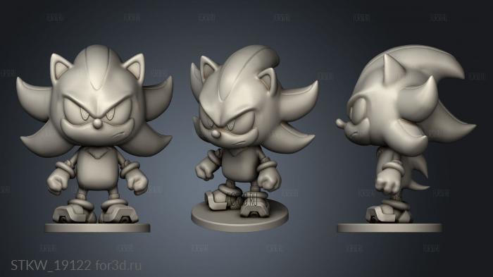 Shadow the Hedgehog stl model for CNC