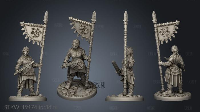 Gjermundbu Shieldmaiden banner stl model for CNC