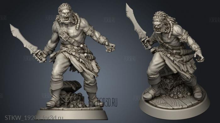 Orc Pirate stl model for CNC