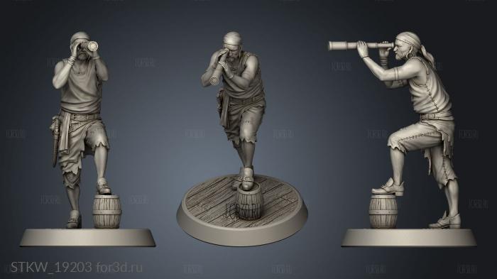 Pirate Scout stl model for CNC