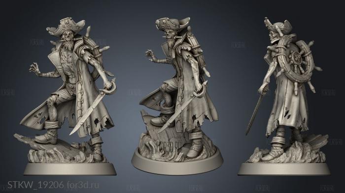 Zombie Pirate stl model for CNC