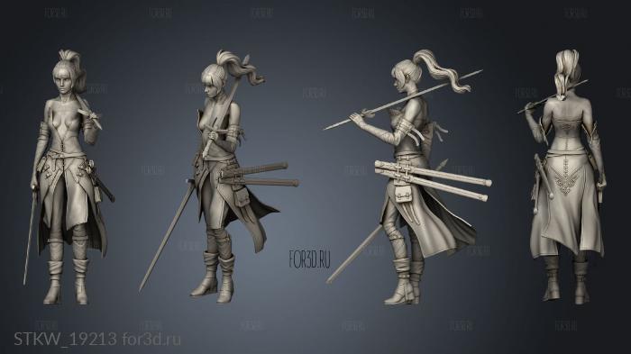 Shiwa Sword Master misc figure stl model for CNC