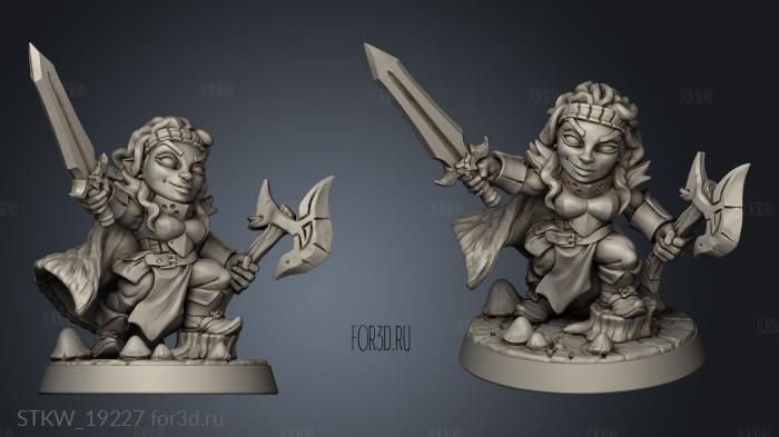 Gnome Mina stl model for CNC