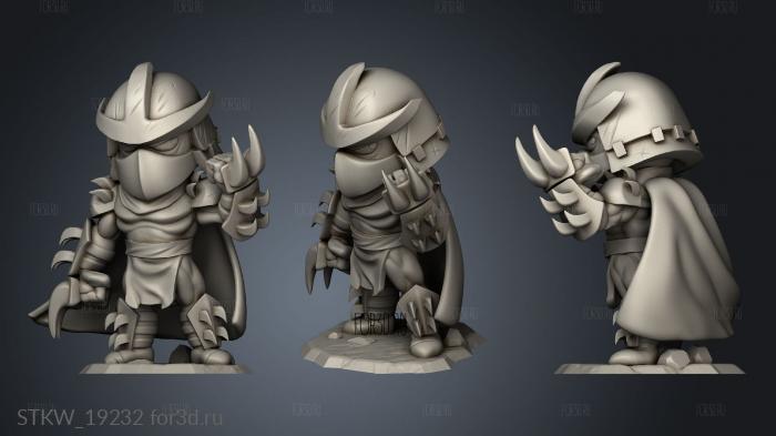 Shredder Chibi stl model for CNC