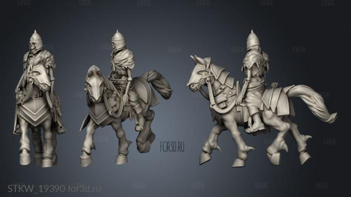 Skeleton Cavalry Sword Master stl model for CNC