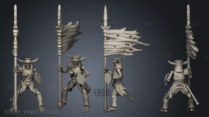 Skeleton Horsemen Command Bearer 3d stl модель для ЧПУ