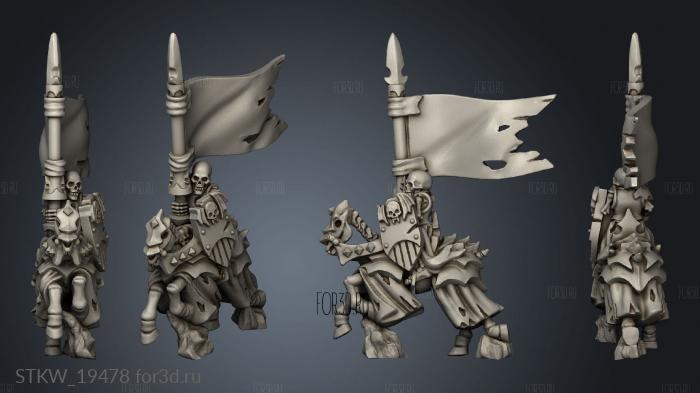 skeleton knight banner blank 3d stl модель для ЧПУ