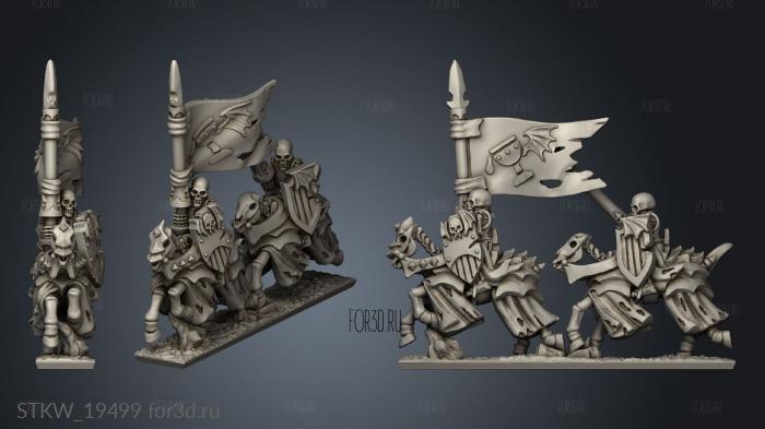 skeleton knights banner stl model for CNC