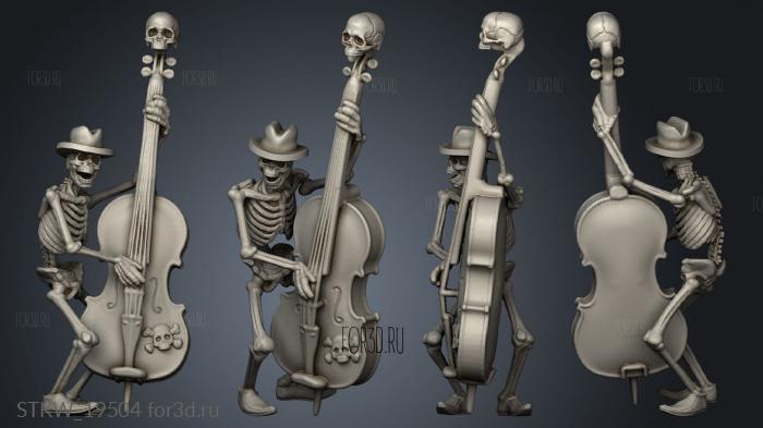 Skeleton Musicians Double Bass stl model for CNC