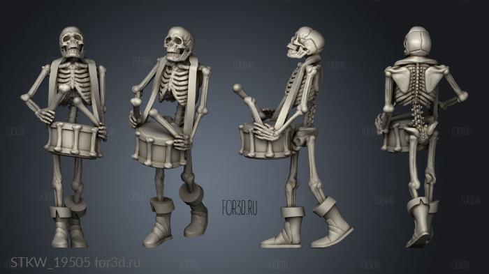 Skeleton Musicians Drums stl model for CNC