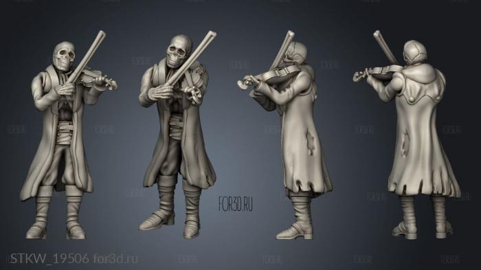 Skeleton Musicians Violin stl model for CNC