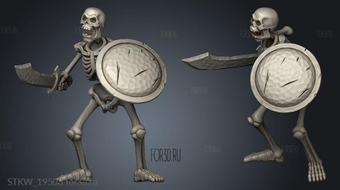 Skeleton Scimitar Shield 3d stl модель для ЧПУ