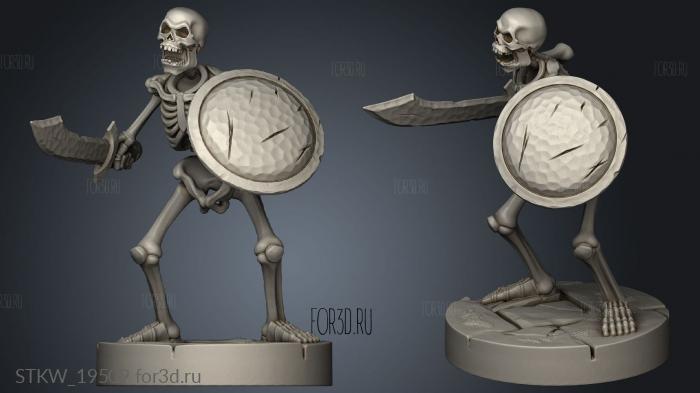 Skeleton Scimitar Shield stl model for CNC