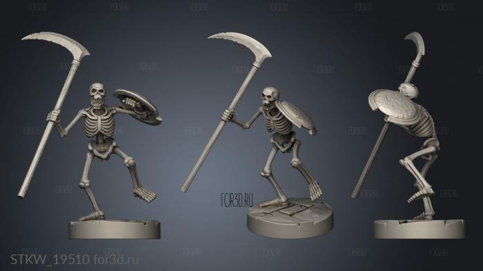 Skeleton Scythe stl model for CNC