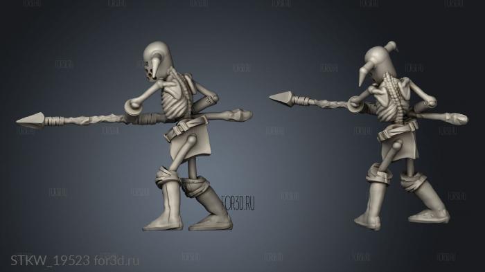 skeleton spear stl model for CNC