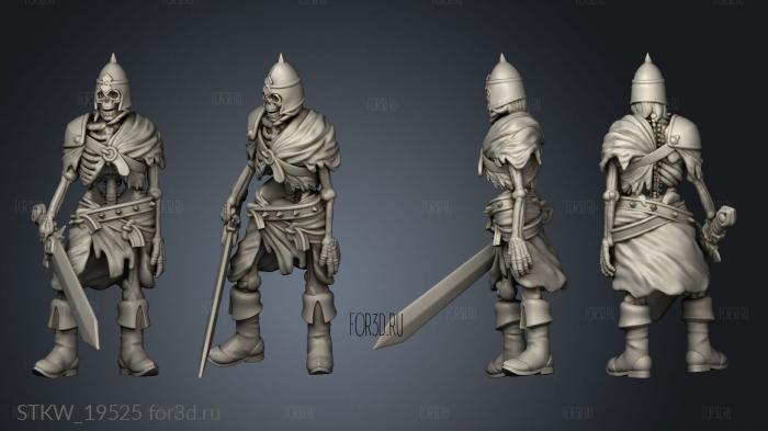 Skeleton Sword Master stl model for CNC