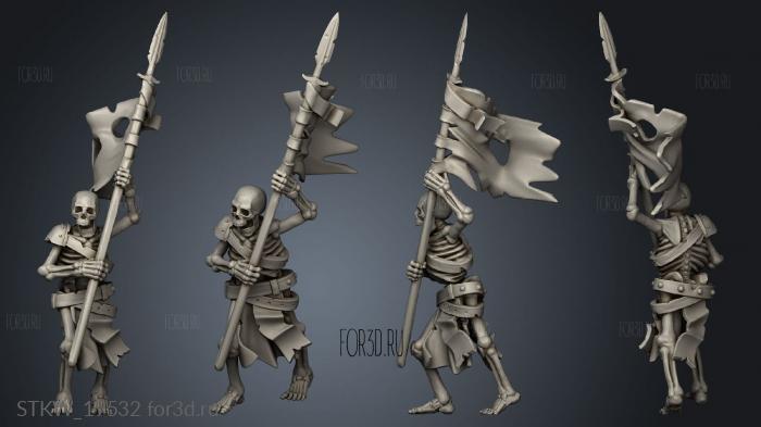 SKELETON WARRIOR BANNERMAN stl model for CNC