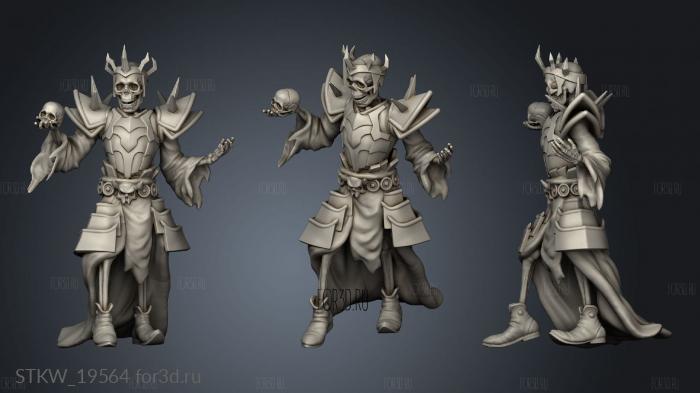 Skeleton Wizard King stl model for CNC