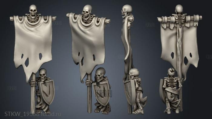 skeletons banner stl model for CNC