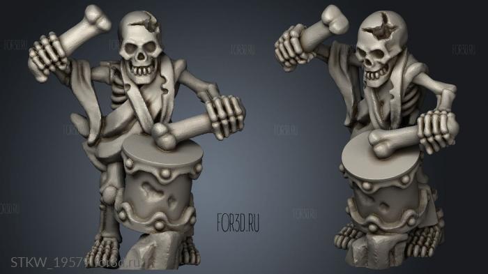 skeletons musician stl model for CNC