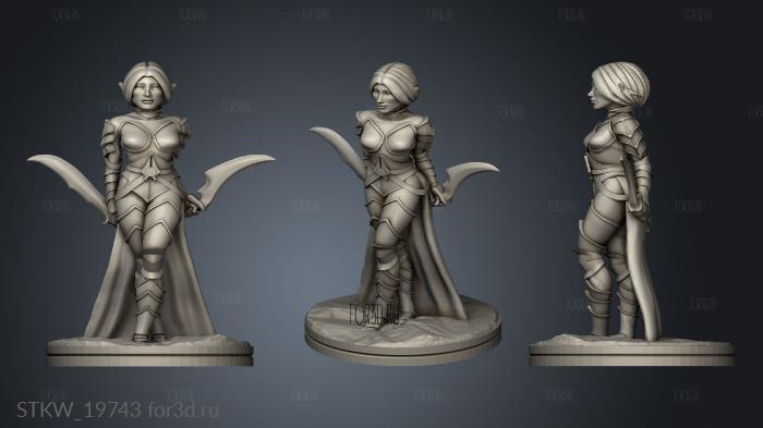 SKY REALMS Warriors Female Warrior stl model for CNC