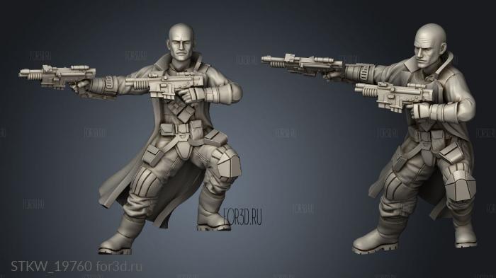 Male Gunslinger stl model for CNC