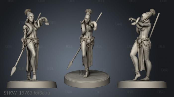 Snake Lady stl model for CNC