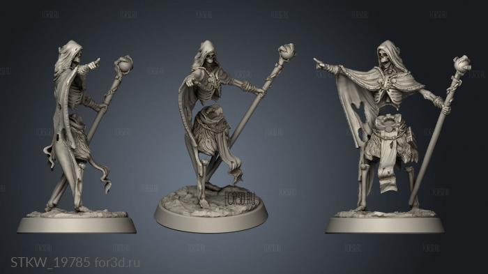 Snowy Mountain Skeleton Mage stl model for CNC