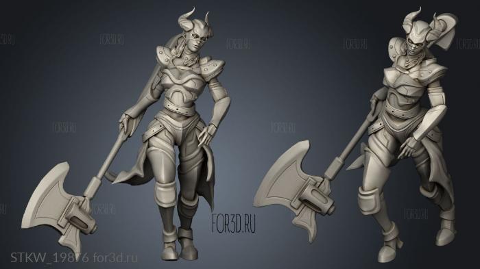 Dark Dragoon Lady stl model for CNC