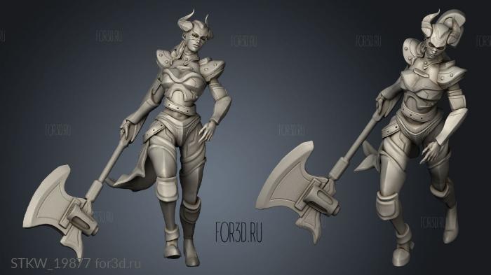 Dark Dragoon Lady stl model for CNC