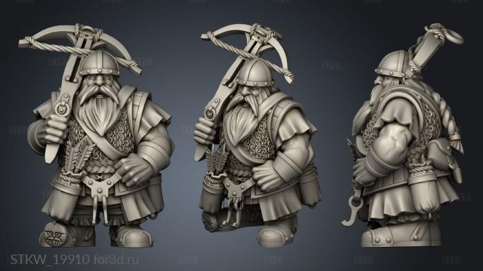 DWARF CROSSBOWMEN stl model for CNC