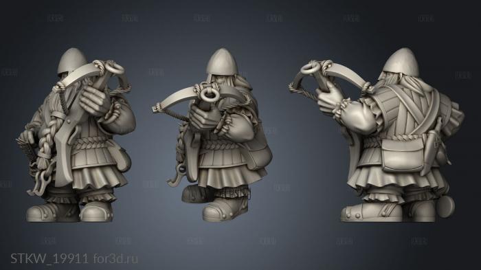 DWARF CROSSBOWMEN stl model for CNC