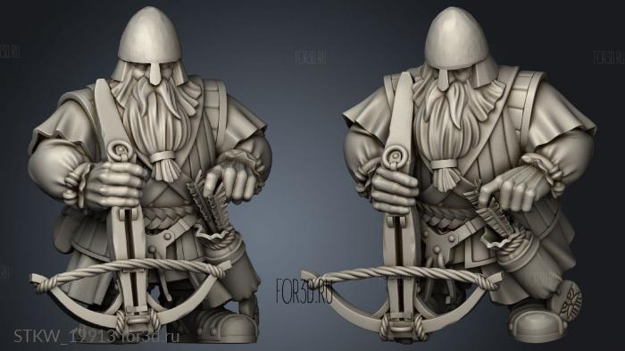 DWARF CROSSBOWMEN stl model for CNC