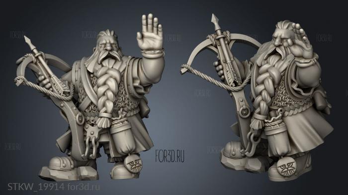 DWARF CROSSBOWMEN CAPTAIN stl model for CNC